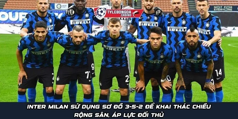 Inter Milan sử dụng sơ đồ 3-5-2 để khai thác chiều rộng sân, áp lực lên đối thủ